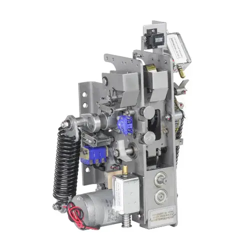 Vakuuminio grandinės pertraukiklio spyruoklinio įkrovimo veikimo mechanizmas